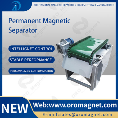 Przenośnik taśmowy Separator magnetyczny Maszyna 150 x 1200 mm Specyfikacja wałka magnetycznego 0,1 ~ 10 mm kwarc ziarna i skaleń