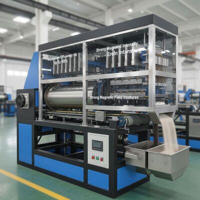 Efektywność separacji do 99 procent Suchy separator magnetyczny o silnej intensywności pola magnetycznego i dostosowalnych cechach