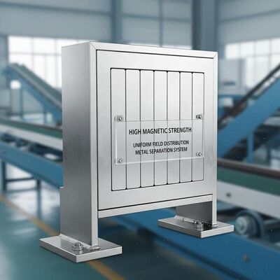 Separator magnetyczny płytowy o dużej sile magnetycznej z równomiernym rozkładem pola magnetycznego zapewniający separację metali w przemyśle