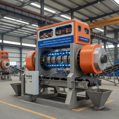 Separacja metali żelaznych od materiałów niemetalicznych Separator elektromagnetyczny z metodą izolacji E do zastosowań przemysłowych