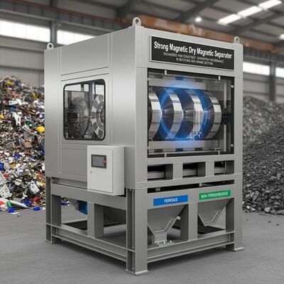 Silny magnetyczny separator magnetyczny suchy zaprojektowany w celu zapewnienia stałej wydajności separacji w sektorze recyklingu i górnictwa