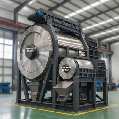 Olej chłodzący suchy separator magnetyczny z magnetem stałym lub opcjami elektromagnetycznymi średnica bębna magnetycznego od 500 do 2000 mm