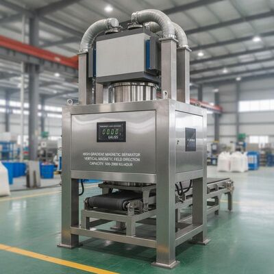 Separator magnetyczny o wysokim gradiencie pola magnetycznego o sile pola magnetycznego 000 Gauss z pionowym kierunkiem pola magnetycznego i typowo 500 2000 kg przemysłowy