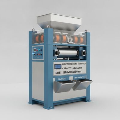 Wydajność separacji 500 kg na godzinę Separator elektromagnetyczny o wymiarach 1200 mm x 800 mm x 1000 mm Zaprojektowany do separacji materiałów magnetycznych