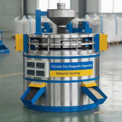 Siła pola magnetycznego do 15000 Gauss Okrągły suchy separator magnetyczny o wydajności separacji do 99% do sortowania materiałów