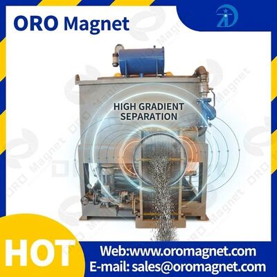 Jednolity rozkład pola magnetycznego Separator magnetyczny o wysokim gradiencie, charakteryzujący się prostą instalacją i wysokim natężeniem pola magnetycznego do separacji