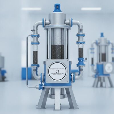 Vertical Structural Form Mokry separator magnetyczny Magnetyczna intensywność pola 5T Temperatura poniżej 60 stopni dla przetwarzania minerałów